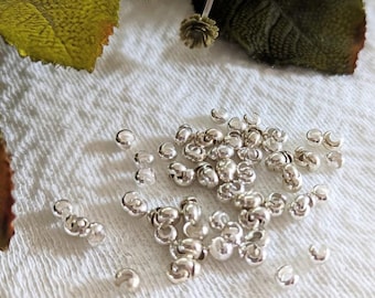 Sterling Silver 3mm Crimp Covers S011
