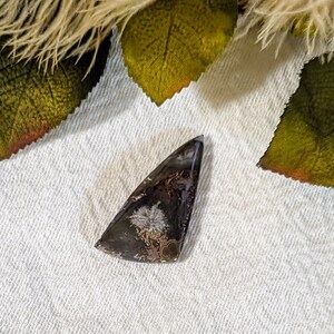 Natural Plume Agate Large Triangular Cabochon S087 image 7