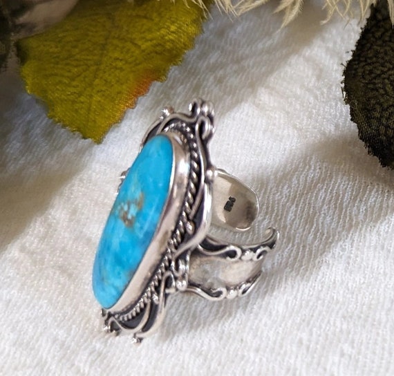 Vintage Artisan Crafted Sterling Silver Turquoise… - image 4