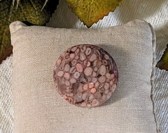 Natural Pink Poppy Jasper Large Round Focal Bead S082