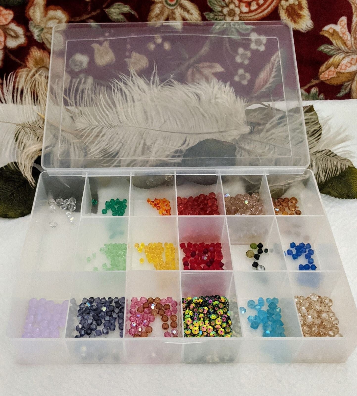 Assorted Colors Hicarer 72 Pieces Mixed Birthstone Charms Crystal Birthstone Charms DIY Beads Pendants with Rings for Making Jewelry Bracelets Earrings Necklace 