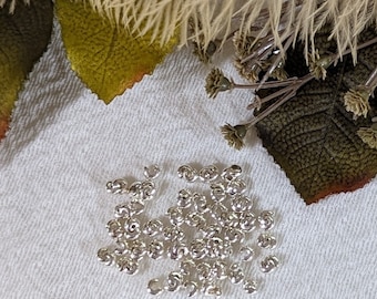 Sterling Silver 4mm Crimp Covers S009