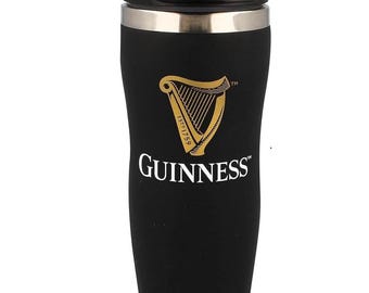 Guinness Travel Mug Tumbler with Gold Harp Design (300ml)