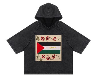 Snow Washed Hooded Boxy T-Shirt