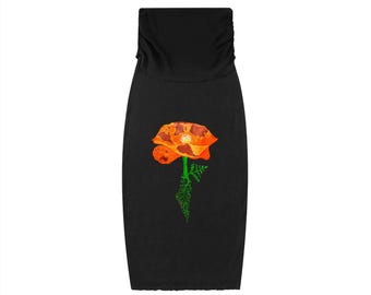 Dyed Washed Straight Hip-Hugging Slim Maxi Skirt