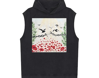 Snow Washed Sleeveless Hoodie
