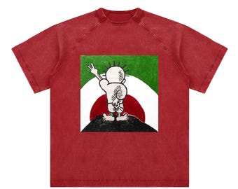 Vintage Washed Raglan Cotton T-Shirt