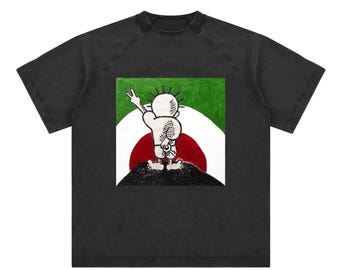 Vintage Washed Raglan Cotton T-Shirt