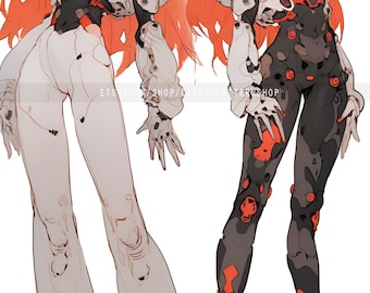 Adoptable | Redhead Cyber Girl, Original Adopt, Fursona, Character for Roleplaying, DnD, Reference, AI Adopt