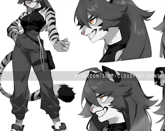 Adoptable | White Tigress Furry, Original Adopt, Fursona, Character for Roleplaying, DnD, Reference, AI Adopt