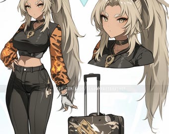 Adoptable | Wild Cat Star, Original Adopt, Character for Roleplaying, DnD, Reference, AI Adopt
