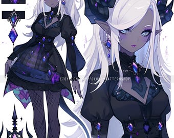 Adoptable | Night Magic Student, Original Adopt, Character for Roleplaying, DnD, Reference, AI Adopt