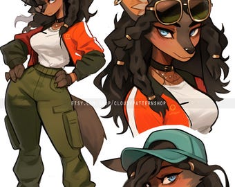 Adoptable | 80s Skater Fursona, Original Adopt, Character for Roleplaying, DnD, Reference, AI Adopt