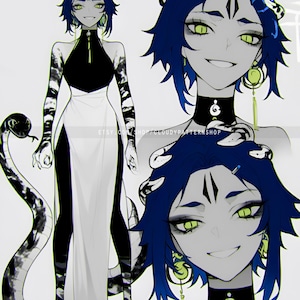 Adoptable | Snake Tamer, Original Adopt, Fursona, Character for Roleplaying, DnD, Reference, AI Adopt