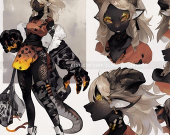 Adoptable | Ash Gargoyle, Original Adopt, Fursona, Character for Roleplaying, DnD, Reference, AI Adopt