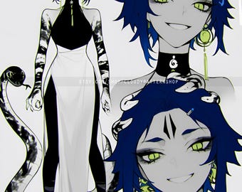Adoptable | Snake Tamer, Original Adopt, Fursona, Character for Roleplaying, DnD, Reference, AI Adopt