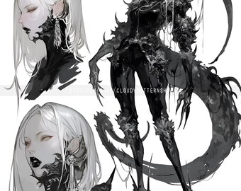 Adoptable | Cursed Dark Queen, Original Adopt, Fursona, Character for Roleplaying, DnD, Reference, AI Adopt