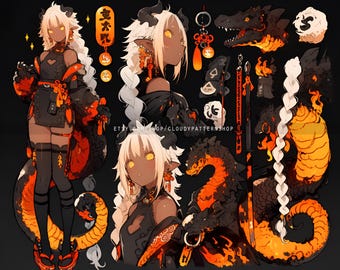Adoptable | Lavacore Lord, Original Adopt, Fursona, Character for Roleplaying, DnD, Reference, AI Adopt