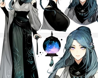 Adoptable | Cosmoorb Mage, Original Adopt, Fursona, Character for Roleplaying, DnD, Reference, AI Adopt