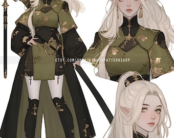 Adoptable | Greenarmor Elf Knight, Original Adopt, Fursona, Character for Roleplaying, DnD, Reference, AI Adopt