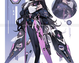 Adoptable | Pink Space Invader, Original Adopt, Fursona, Character for Roleplaying, DnD, Reference, AI Adopt