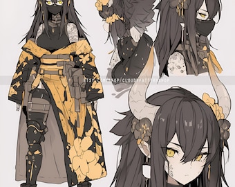 Adoptable | Honeycomb Cyborg, Original Adopt, Character for Roleplaying, DnD, Reference, AI Adopt