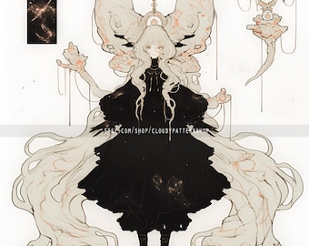 Adoptable | Dusty Cloud Warlock, Original Adopt, Character for Roleplaying, DnD, Reference, AI Adopt