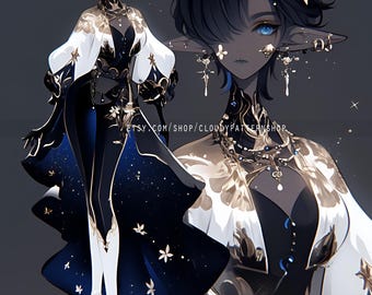 Adoptable | Black Hole Anthro, Original Adopt, Fursona, Character for Roleplaying, DnD, Reference, AI Adopt