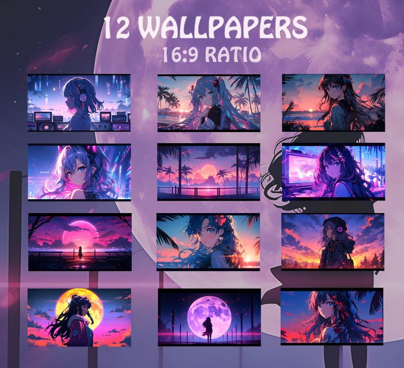 Retro Sunset 4k Wallpaper Pink Sky Lofi Wallpaper Anime Wallpapers ...
