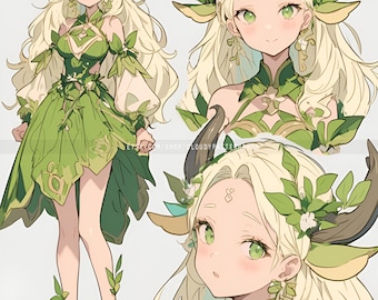 Adoptable | Spring Druid, Original Adopt, Character for Roleplaying, DnD, Reference, AI Adopt