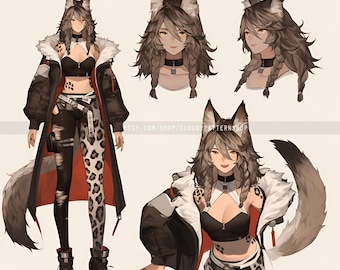Adoptable | Leopard Girl Furry, Original Adopt, Fursona, Character for Roleplaying, DnD, Reference, AI Adopt