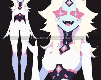 Adoptable | White Gem Anthro, Original Adopt, Fursona, Character for Roleplaying, DnD, Reference, AI Adopt