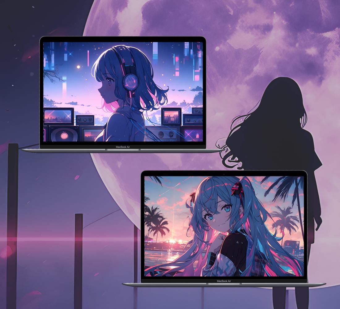 Retro Sunset 4k Wallpaper Pink Sky Lofi Wallpaper Anime Wallpapers ...