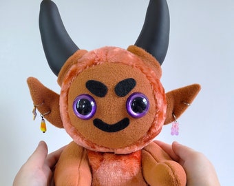 OOAK Cuddly Plush Demon Baby - Purple Eyes