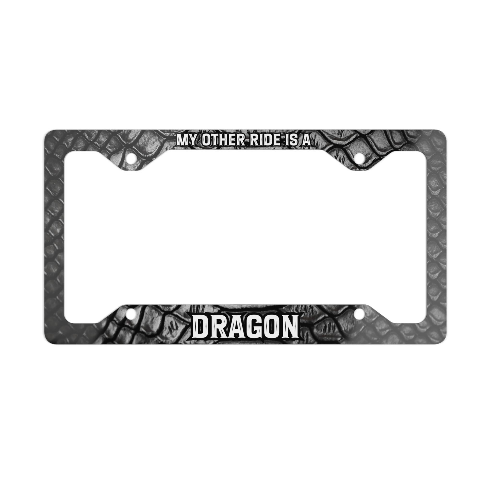 Dragon Themed Metal License Plate Frame, Fun Car Accessories for Car Enthusiasts, Gift for Birthdays, Collectors, or Car Shows, Unique
