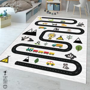Road Rug: Kids Play Mat, Car Racing Rug, Boys Room Decor