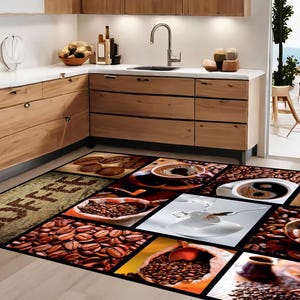 Coffee Room Rug Coffee Time, Decorative Kitchen Rug, Area Rug, Living Room, Modern Rug ...