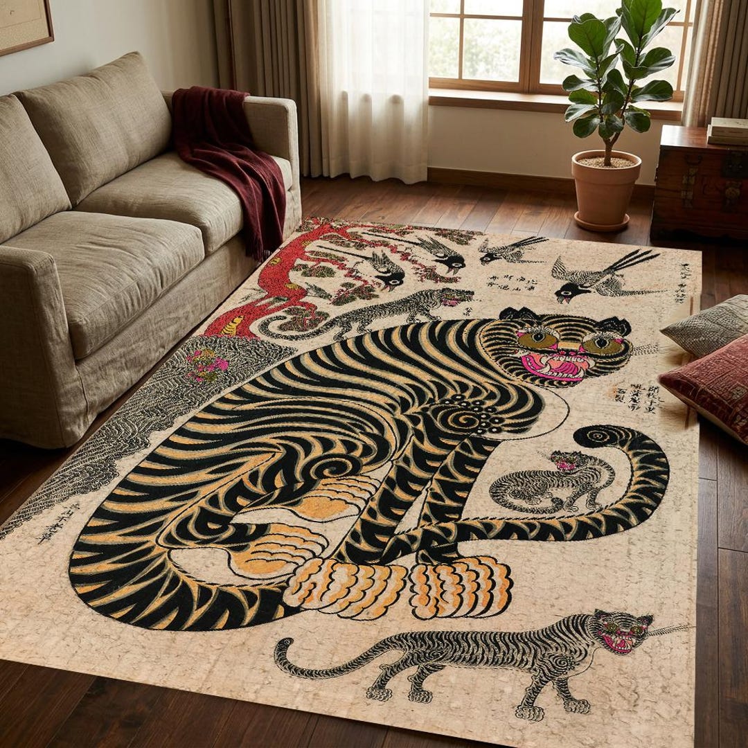 Tiger Rug, Tiger in East Asian Art, Tiger Art, Korean Art, Korean