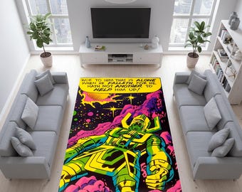 Galactus Comic Cover Area Rug, Super Heroes Movies Carpet, Modern Hypebeast Decor