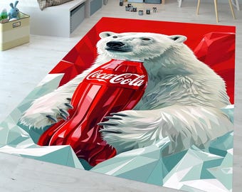 Coca Cola, Coca Cola Rug, Christmas Rug,Happiness in a Bottle, Gifts, Cola Rug, coca cola Art,Coca Cola Kitchen Rugs, Cocacola rugs,Gift Rug
