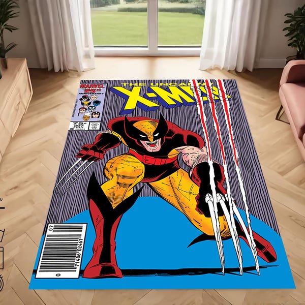 Retro Legends Rug, Wolverine Rug, X-Men Rug, Comic Rug,Comic Cover Rug, Boys Room Rug, Comic Books Rug, X-Men Legends Rug, X-Men Comics