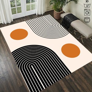 Mid Century Modern Rug: Abstract Geometric Area Rug