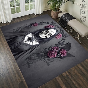 Sugar Skull Rug, Skull Rug, Gothic Art Carpet,Vampire Rug, Halloween Rug,Horror Wallpaper Rug,Wedding Day Gifts,Rug Carpet,Gift For Him
