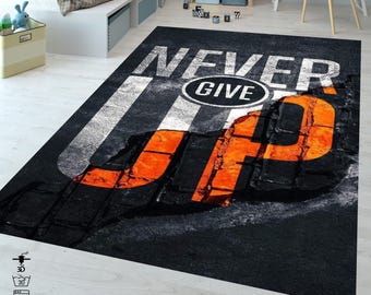 Train Hard Gym Rug: Custom Sports Exercise Mat