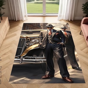 Italian mafia boss,Gangster rug,city mafia, 60s, 70sPatterned Rug, movie Rug, Rug Carpet, Modern Rug, Custom Made Rug, Rugs For Bedroom