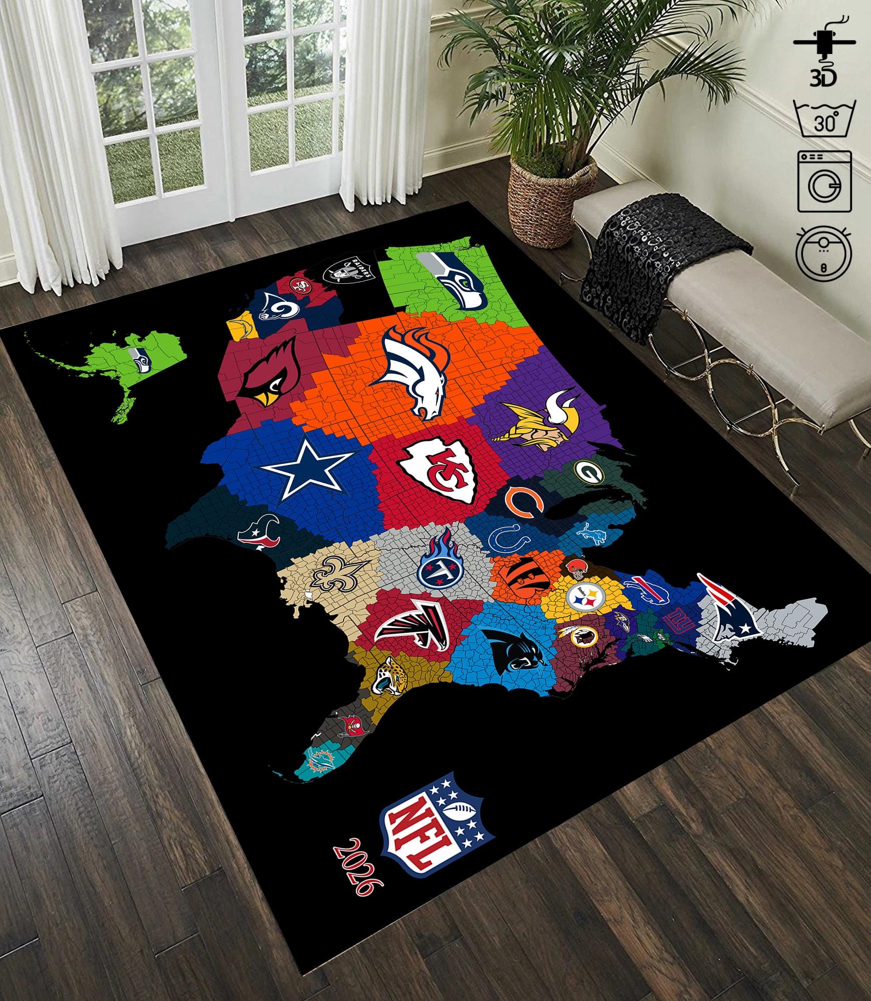 “NFL アメフト　チーム　ラグ　カーペット　マット Nfl Carpet - Etsy