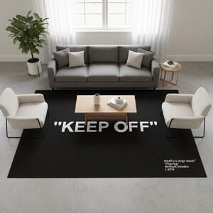 Alfombra de no pisar, Alfombra blanca de no pisar, Alfombra negra de no pisar, Alfombra popular, Decoración Hypebeast, Alfombra personalizable, Alfombra de decoración para el hogar, Alfombra moderna imagen 2