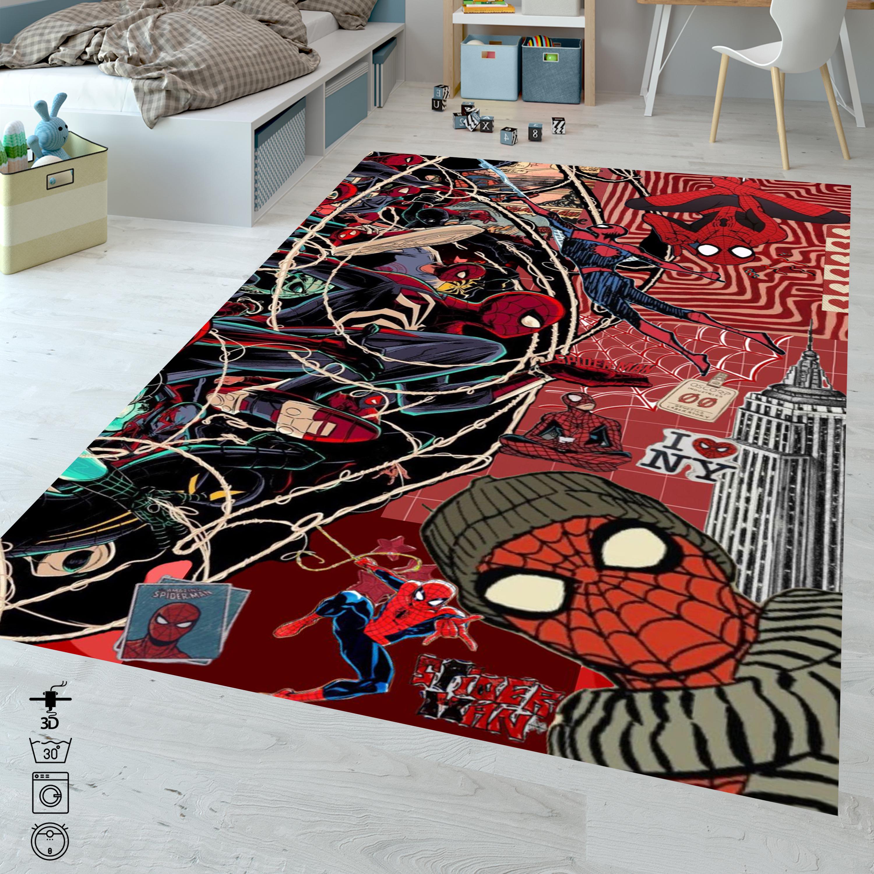 Spiderman Rug,web of Spiderman,retro Spider Rug,comic Book Rug,movies ...
