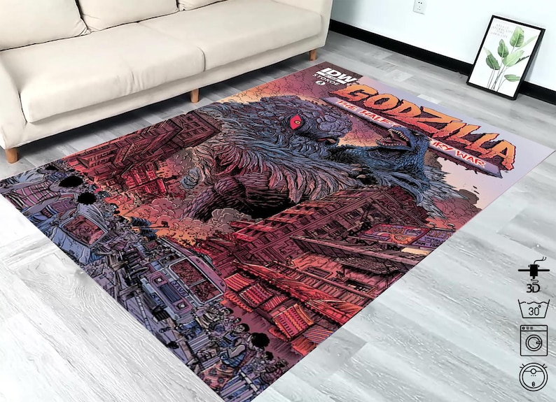 Godzilla , Godzilla Rug, Comic Books Rug,godzilla Legends Rug, Retro ...