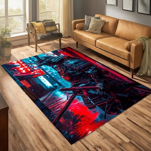 Japan Samurai Patterned Rug,Area Rug, Custom Made Rug,Gift Rug,Japanese Style Rugs,Japan Theme Rug, Japanese Print Rug, Japanese Design Rugs